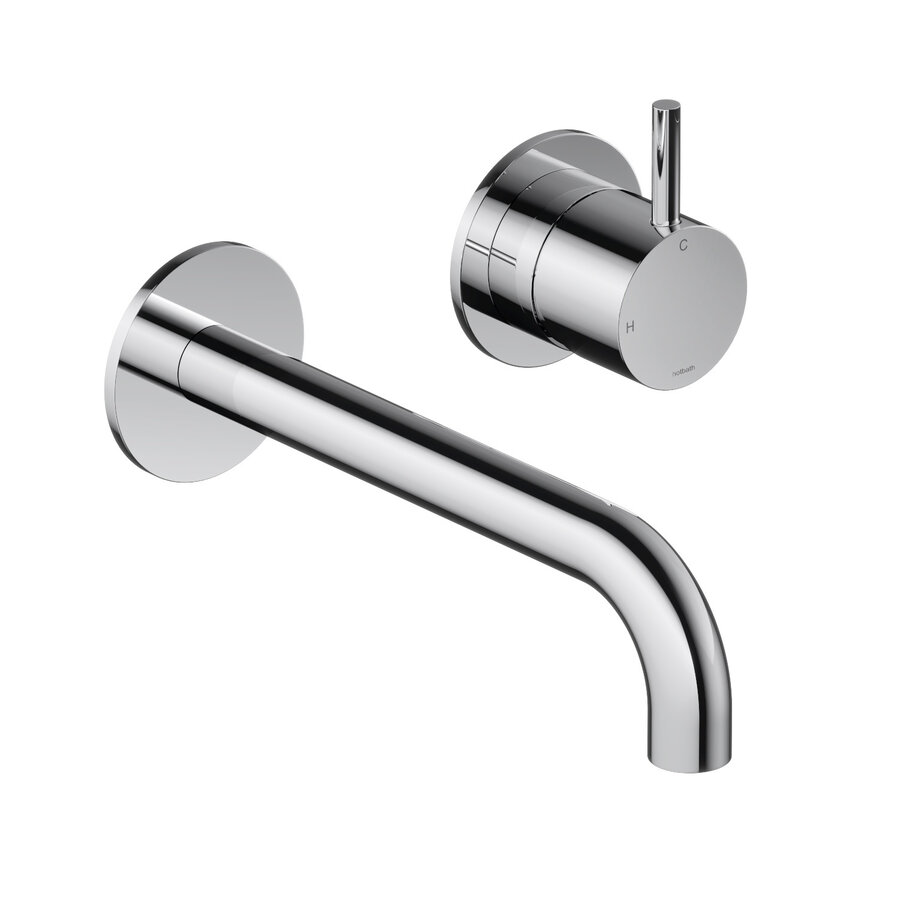 Inbouw Wastafelkraan Hotbath Cobber 18cm Gebogen Uitloop 1-Hendel Chroom