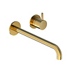 Hotbath Inbouw Wastafelkraan Hotbath Cobber 25cm Gebogen Uitloop 1-Hendel Geborsteld Messing PVD