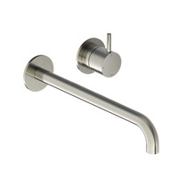 Inbouw Wastafelkraan Hotbath Cobber 25cm Gebogen Uitloop 1-Hendel Geborsteld Nikkel