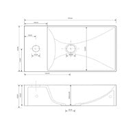 Fontein Gliss Design Freya Solid Marble 40x22x10 cm Met Kraangat Links Mat Cappuccino