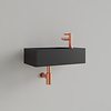 Gliss Design Fontein Gliss Design Freya Solid Marble 40x22x10 cm Met Kraangat Rechts Mat Zwart