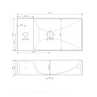 Fontein Gliss Design Freya Solid Marble 40x22x10 cm Met Kraangat Rechts Mat Zwart