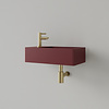 Gliss Design Fontein Gliss Design Freya Solid Marble 40x22x10 cm Met Kraangat Links Mat Wijn Rood