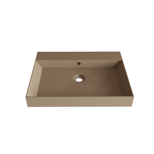 Wastafel Gliss Design Lako 60 cm Zonder Kraangat Mat Cappuccino 