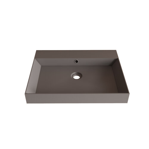 Wastafel Gliss Design Lako 70 cm Zonder Kraangat Mat Leigrijs 