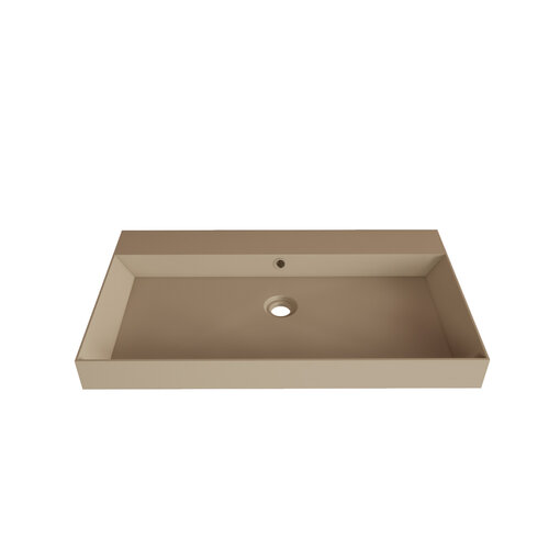 Wastafel Gliss Design Lako 80 cm 1 Kraangat Mat Cappuccino 