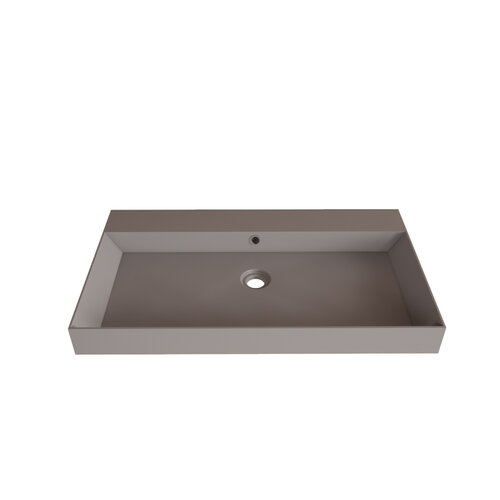 Wastafel Gliss Design Lako 80 cm 1 Kraangat Mat Leigrijs 