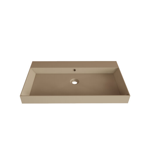 Wastafel Gliss Design Lako 90 cm Zonder Kraangat Mat Cappuccino 