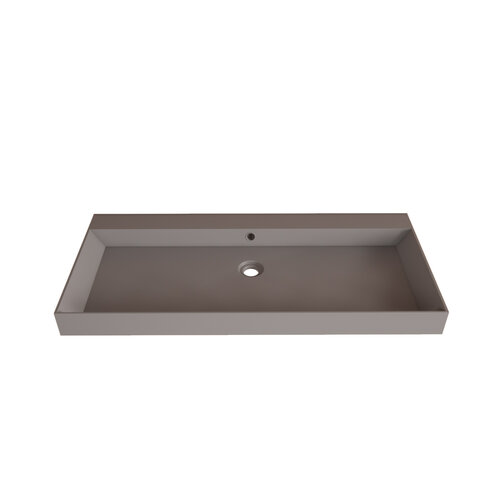 Wastafel Gliss Design Lako 100 cm 1 Kraangat Mat Leigrijs 