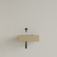 Fontein Gliss Design Freya Solid Marble 40x22x10 cm Zonder Kraangat Rechts Mat Cappuccino