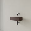Gliss Design Fontein Gliss Design Freya Solid Marble 40x22x10 cm Zonder Kraangat Links Mat Choco Bruin