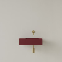 Fontein Gliss Design Freya Solid Marble 40x22x10 cm Zonder Kraangat Links Mat Wijn Rood