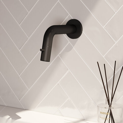 Inbouw Fonteinkraan Brauer Black Edition Inkortbaar Mat Zwart 