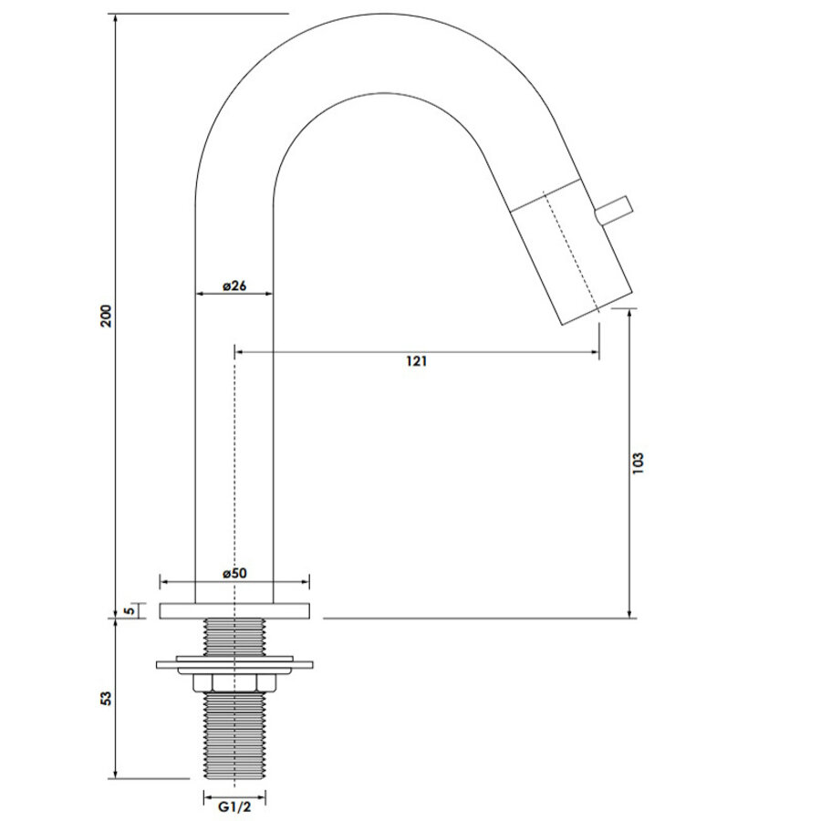 Opbouw Fonteinkraan Brauer Black Edition Met Gebogen Uitloop Mat Zwart