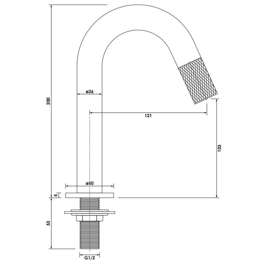 Opbouw Fonteinkraan Brauer Chrome Carving Edition Met Gebogen Uitloop Chroom