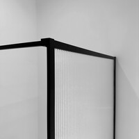 Wiesbaden Douchewand Square 120x200 | Helder | Mat Zwart | Inloopdouche