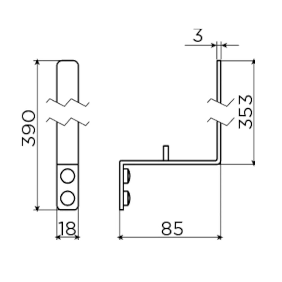 Reserverolhouder Clou Fold 39 x 1,8 cm Mat Wit