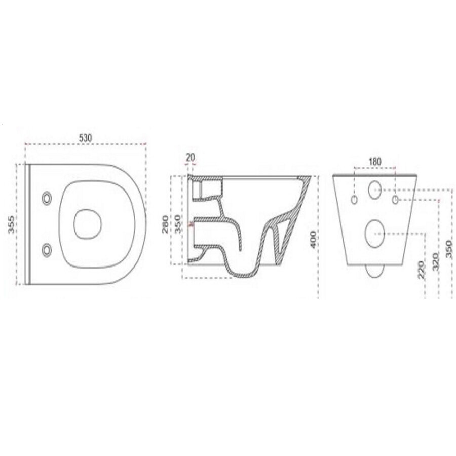 Rimless Wandcloset Wiesbaden Flatline Mat Wit Met Flatline Toiletzitting Softclose En Quick Release Mat Wit