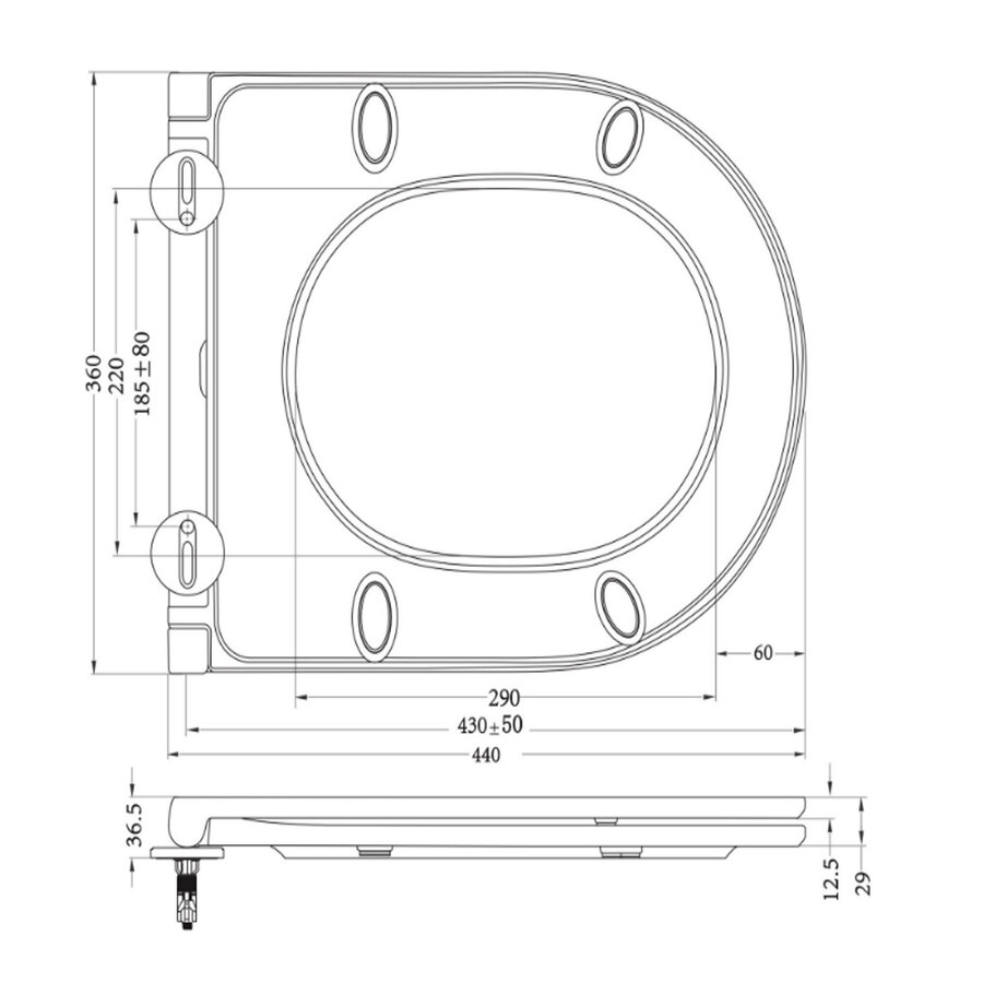 Flatline Toiletzitting Softclose En Quick Release Wiesbaden Mat Zwart