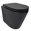 Rimless Wandcloset Wiesbaden Tornado Flush Mat Zwart Met Flatline Toiletzitting Softclose En Quick Release Mat Zwart
