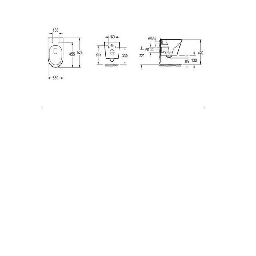 Wandcloset BWS Astev Rimless Tornado Flush Mat Zwart