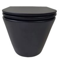 Stereo Rimless Wandcloset BWS Mat Zwart Met Astev Toiletzitting Softclose En Quick Release Mat Zwart