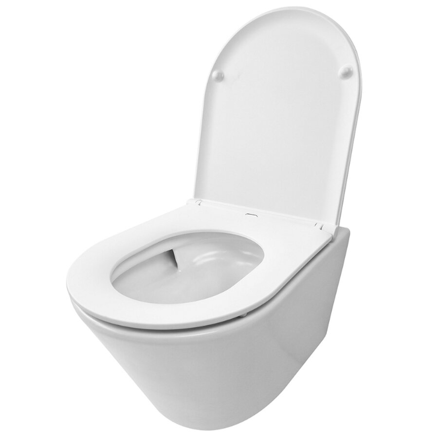 Vesta Rimless Wandcloset Tornado Wiesbaden Flush Mat Wit Met Flatline Toiletzitting Softclose En Quick Release Mat Wit