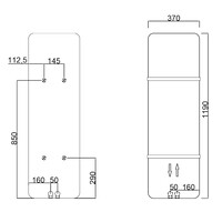 Designradiator Sapho Tabella 37x119 cm Mat Wit