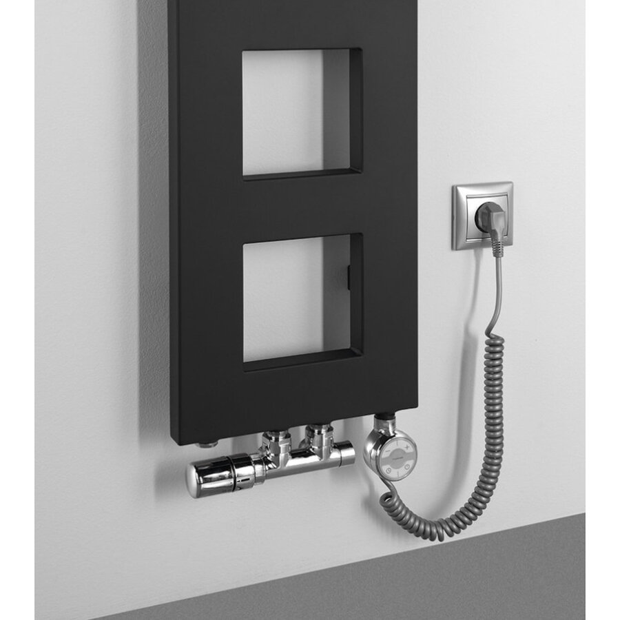 Designradiator Sapho Block 28x133 Cm Mat Zwart