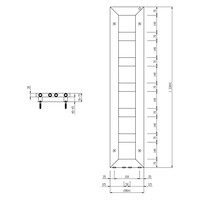 Designradiator Sapho Block 28x133 Cm Mat Zwart