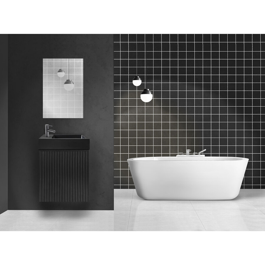 Fonteinkast BWS Sona Met Verticaal Reliëf Soft-close Mat Zwart