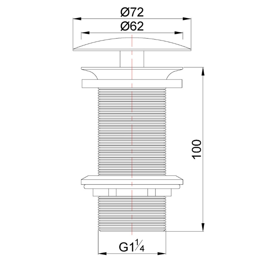 Vaste Waste Wiesbaden Caral Verlengd 5/4" Geborsteld Brons Koper