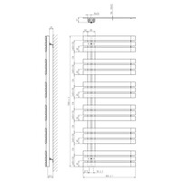 Designradiator Sapho Silvana Recht 60x150 cm 771W Mat Zwart