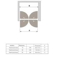 Douchedeur | 2 Pendeldeuren | Marip | 6mm | 90x190 cm | Mat Chroom