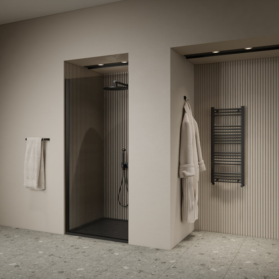Douchedeur | Nisdeur | Marip | 6mm | 90x190 cm | Zwart