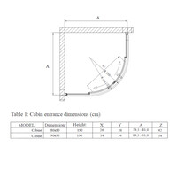 Douchecabine BWS Ola 90x90x190 cm Kwartrond Schuif Zwart