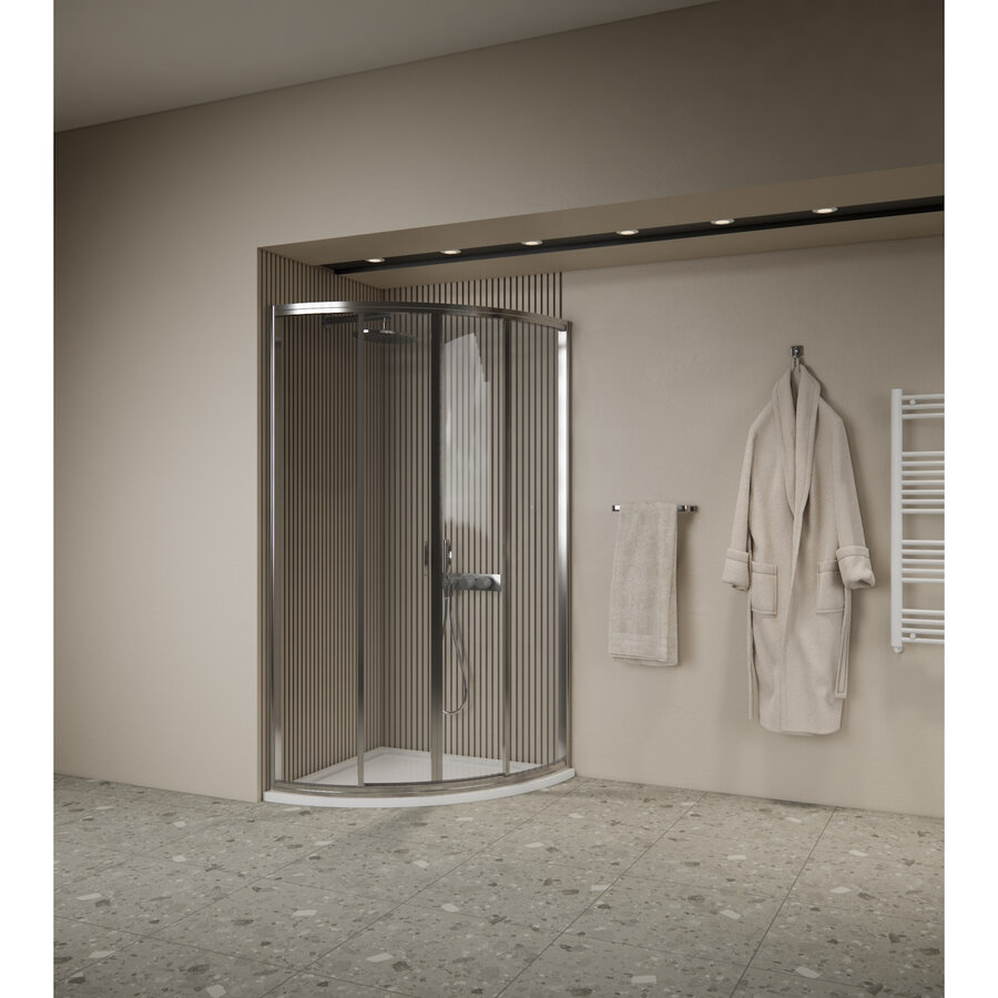 Douchecabine BWS Ola 80x80x190 cm Kwartrond Schuif Chroom