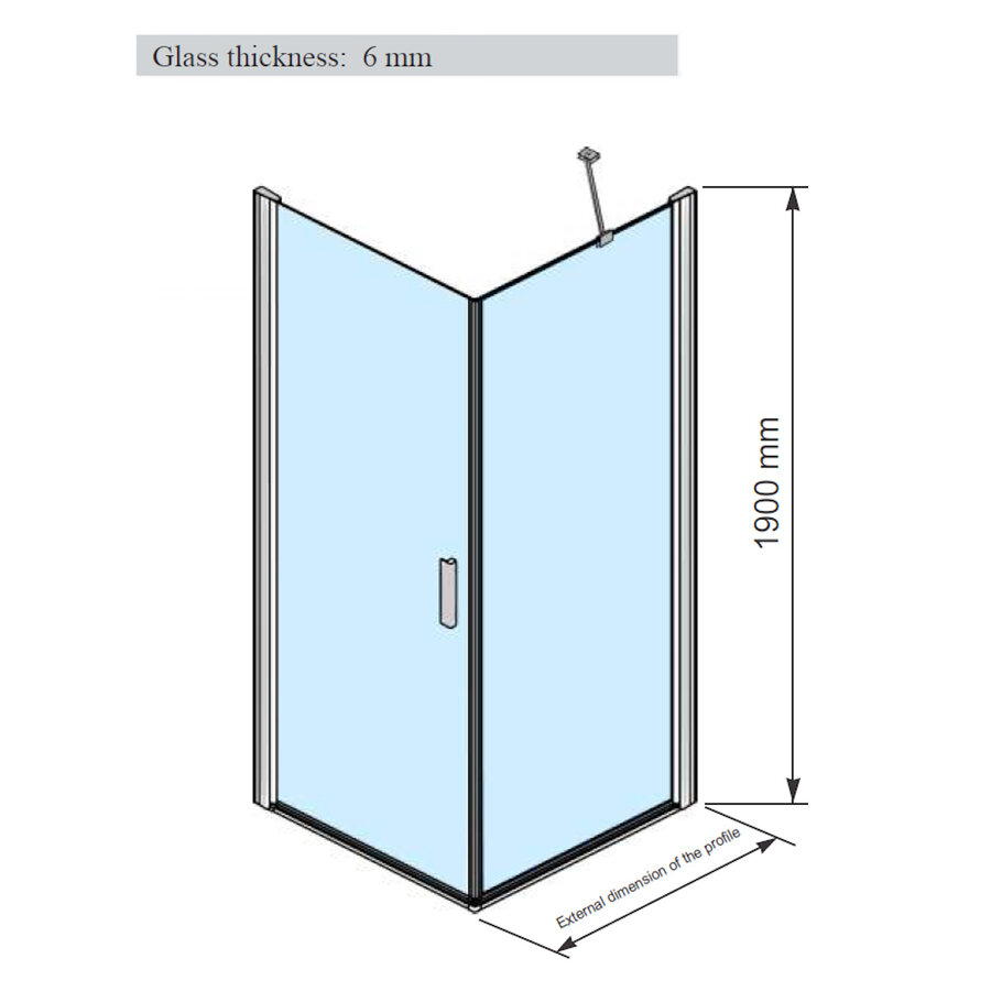 Douchecabine | BWS Gusma | 1 Deur | 90x90x190 cm | Zwart