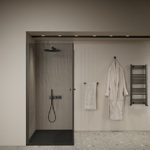 Douchecabine | BWS Gusma | 2 Deuren | 80x80x190 cm | Zwart 