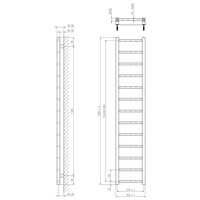 Designradiator Sapho Metro Light 30x150 cm Mat Zwart