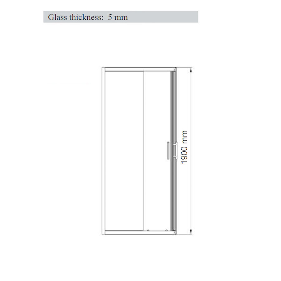 Douchecabine Schuifdeur BWS Luad 100x80x190 cm Zwart