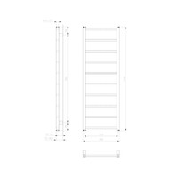 Designradiator Sapho Metro Light 40x114 cm Wit