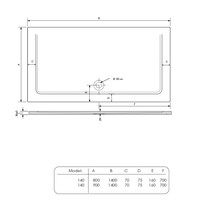 Douchebak BWS Dana Rechthoek Cast Marble 140x90 cm Zelfdragend Mat Zwart