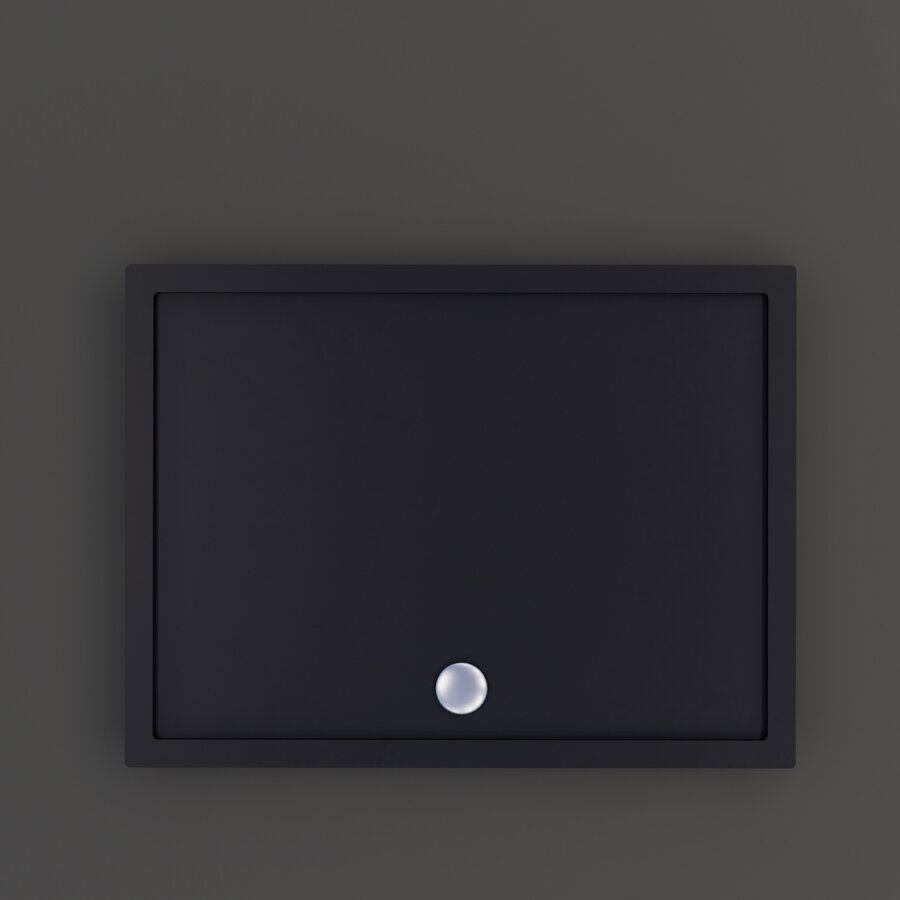 Douchebak BWS Dana Rechthoek Cast Marble 140x80 cm Zelfdragend Mat Zwart