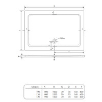 Douchebak BWS Dana Rechthoek Cast Marble 120x80 cm Zelfdragend Mat Zwart