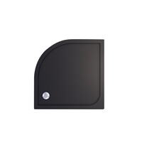 Douchebak BWS Kwart Rond Cast Marble 80x80 cm Zelfdragend Mat Zwart
