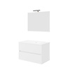 Go by Van Marcke Badkamermeubelset Van Marcke Ada Compleet Set 80CM Glanzend Wit Met Spiegel