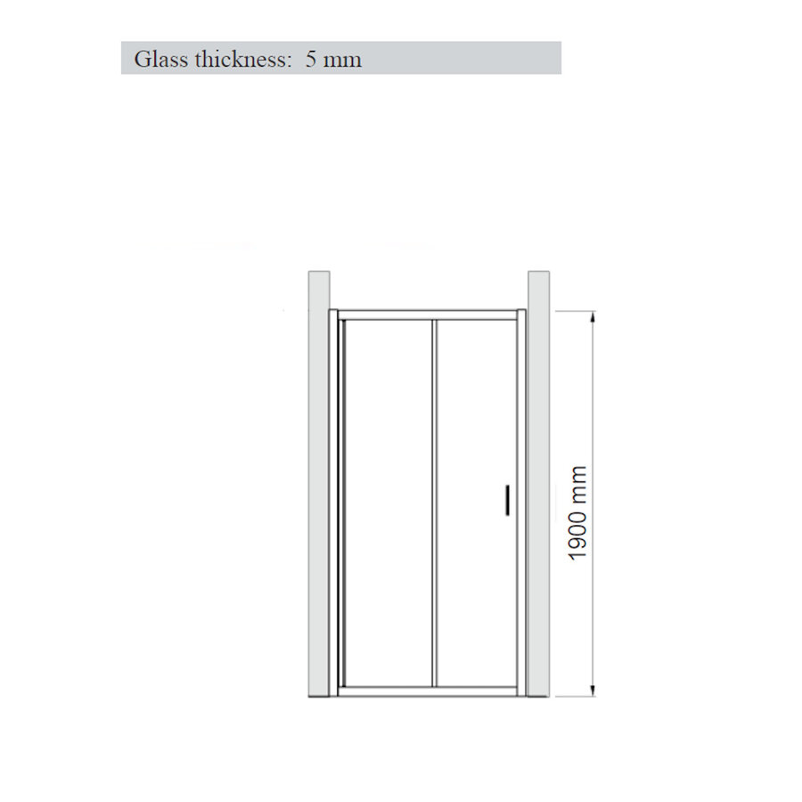 Schuifdeur BWS Arema 150x190 cm Profiel Chroom