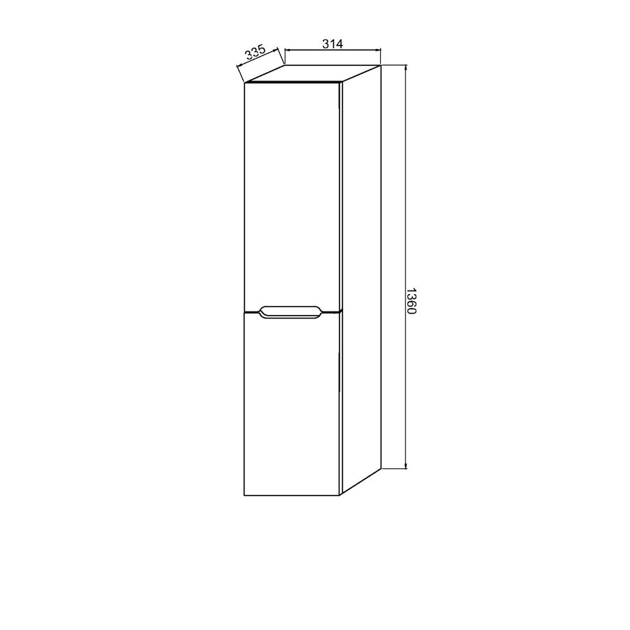 Hoge Kolomkast Van Marcke Ada Pastelblauw Rook Eik