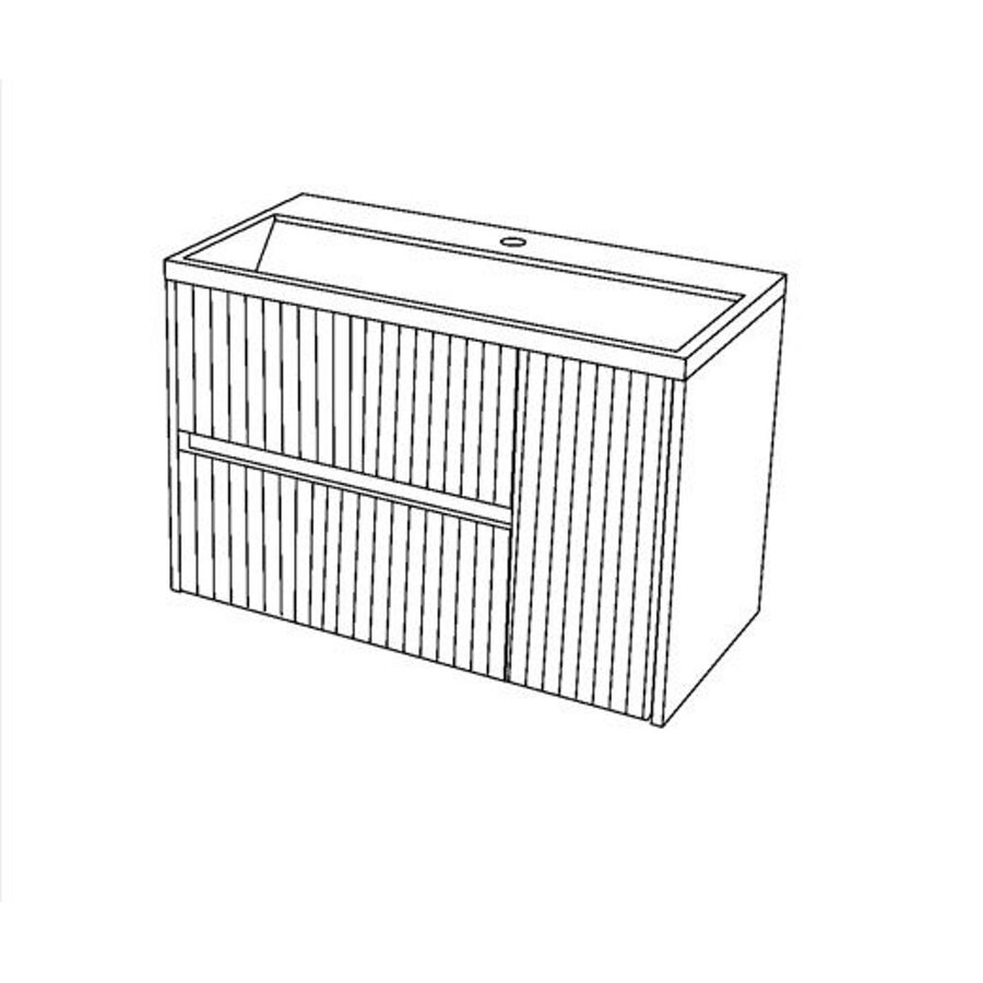 Badkamerkast Van Marcke Friuli 80 cm Gouden Eik Met Wastafel